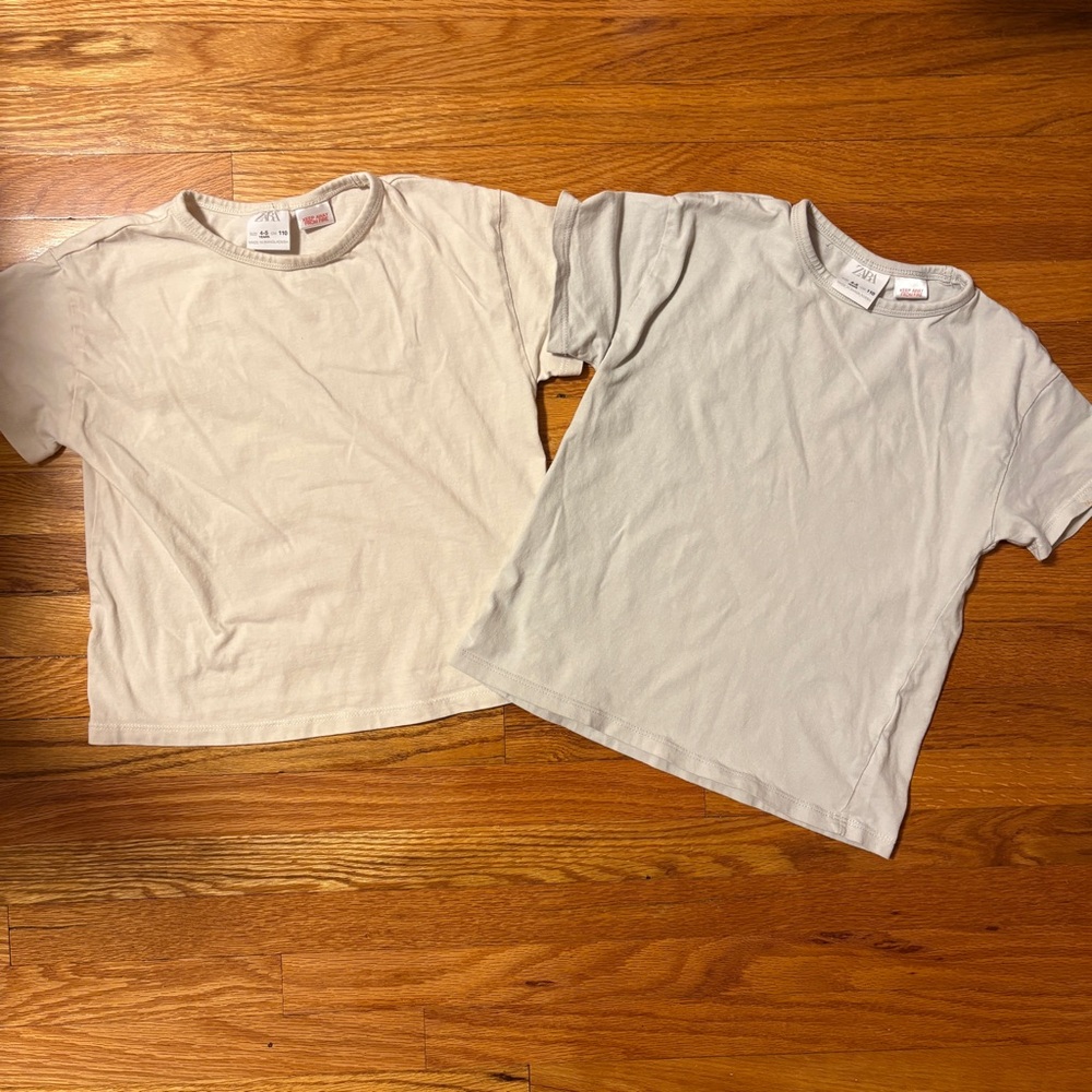 4/$20 Zara set of two tops (cream and grey) size 4-5